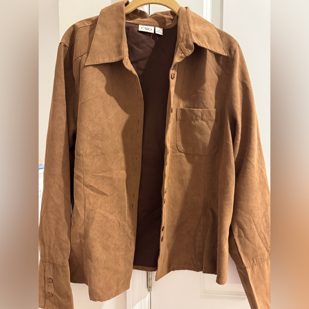 Brown Faux Suede Shacket
